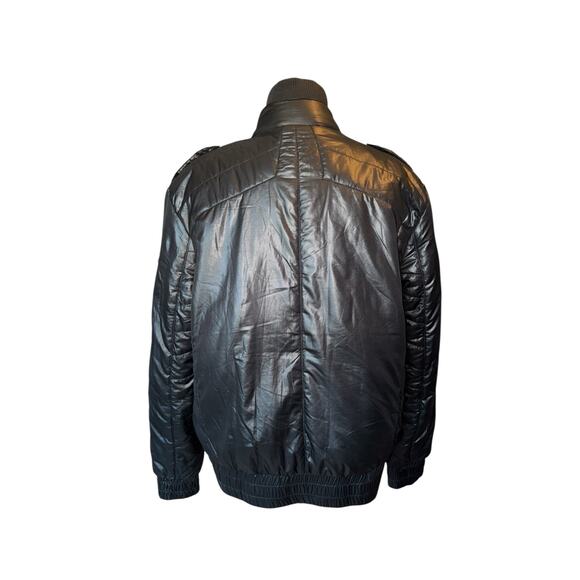 Guess Puffer Bomber Jacket | Black Quilted | Warm Casual Outerwear | Size XL - Picture 5 of 10